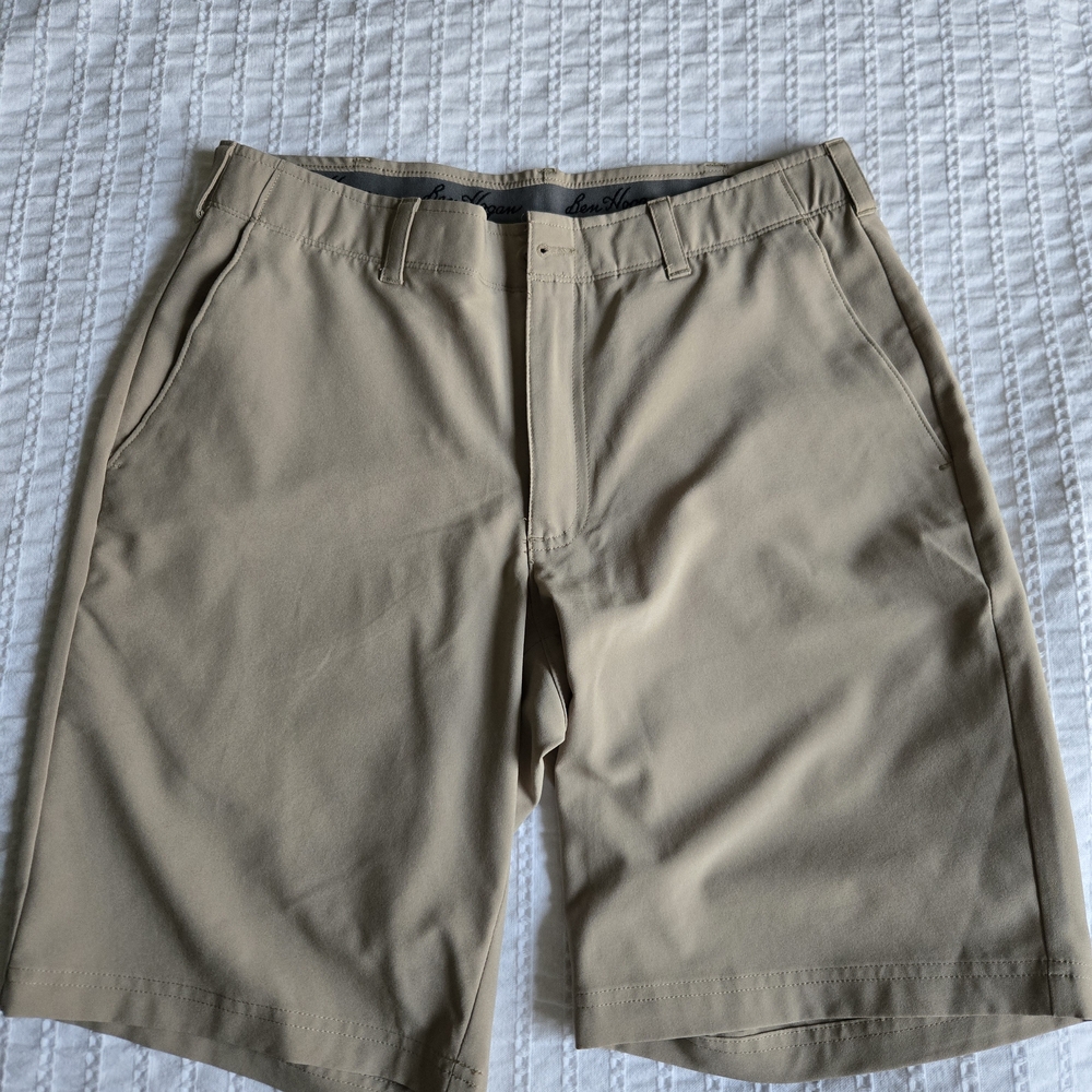 Hogan Men's Beige Flat Front Shorts